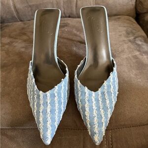 Stylish Blue Denim Women's Mules